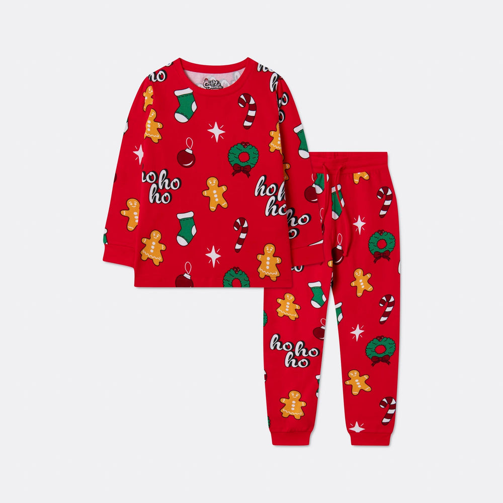 Lasten Punainen Hohoho Joulupyjama