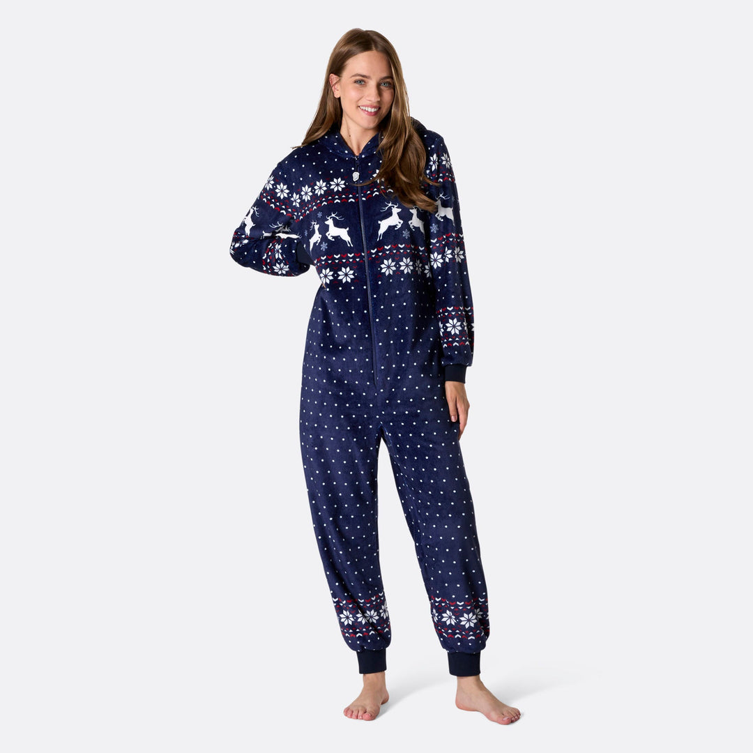 Naisten sininen joulu Onesie