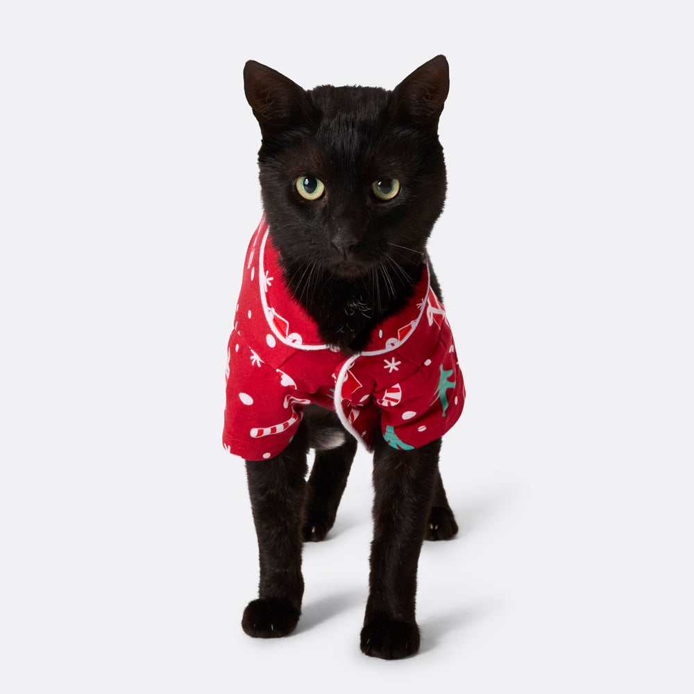 Kissojen Punainen Joulukuvio Joulupyjama