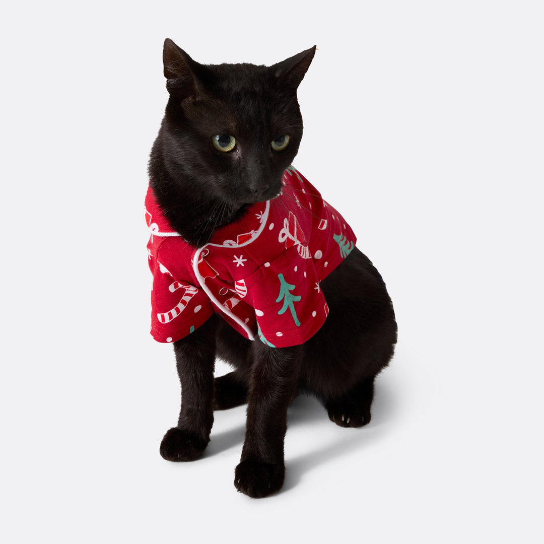 Kissojen Punainen Joulukuvio Joulupyjama