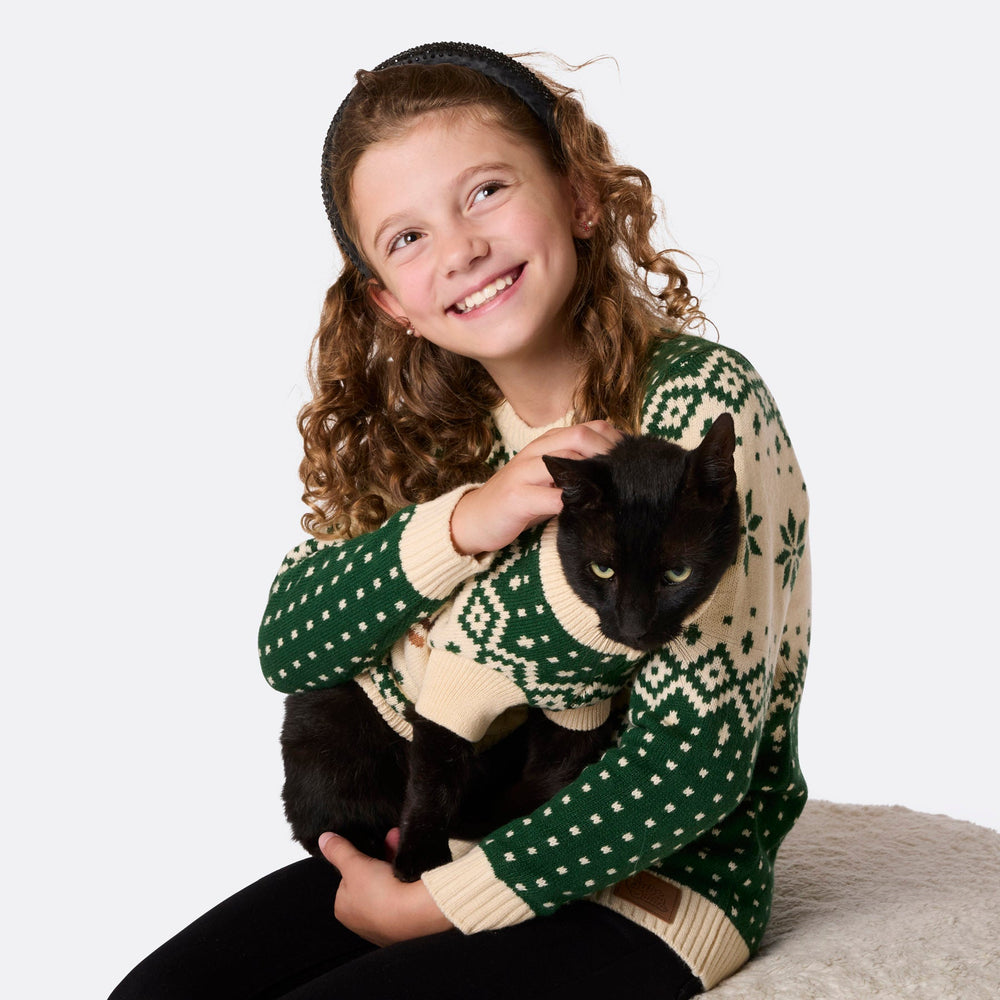 Kissojen Vihreä Retro Poro Joulupaita