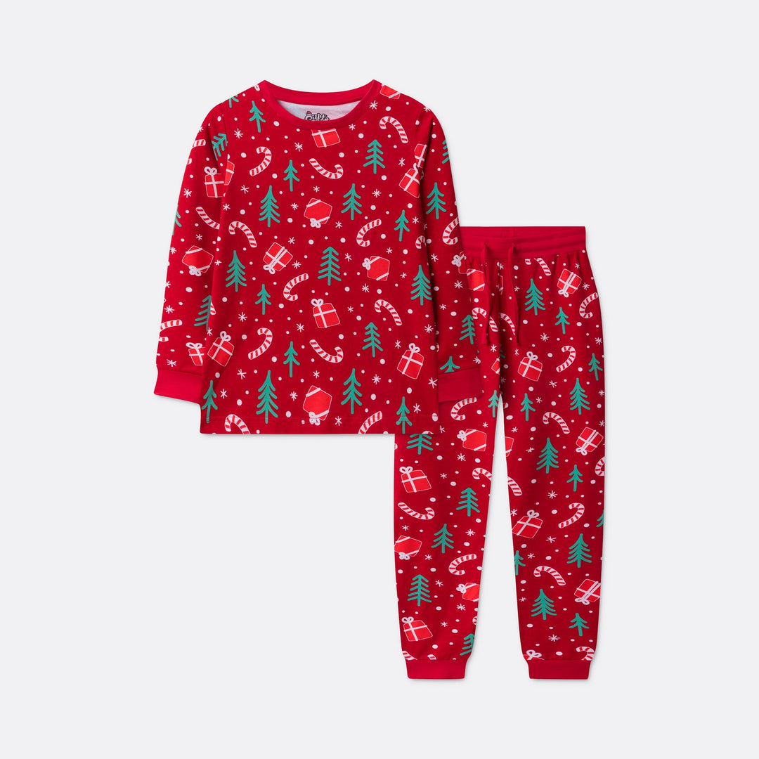 Lasten Punainen Joulukuvio Joulupyjama