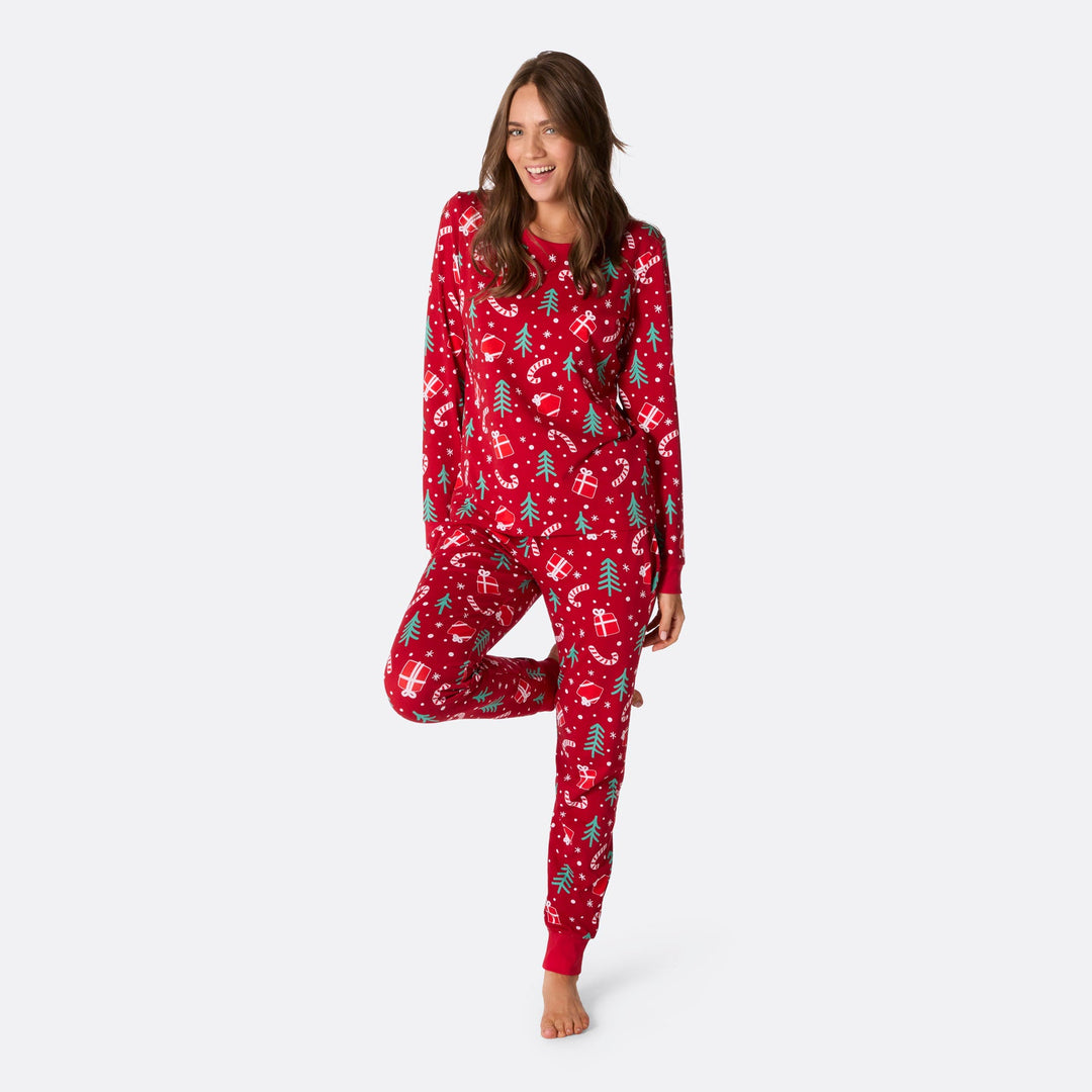 Naisten Punainen Joulukuvio Joulupyjama