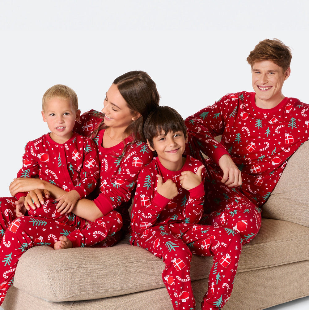 Punainen Joulukuvio Joulupyjamat Perhe