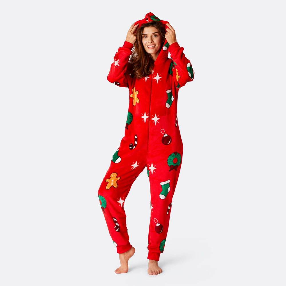 Naisten Punainen Hohoho Onesie