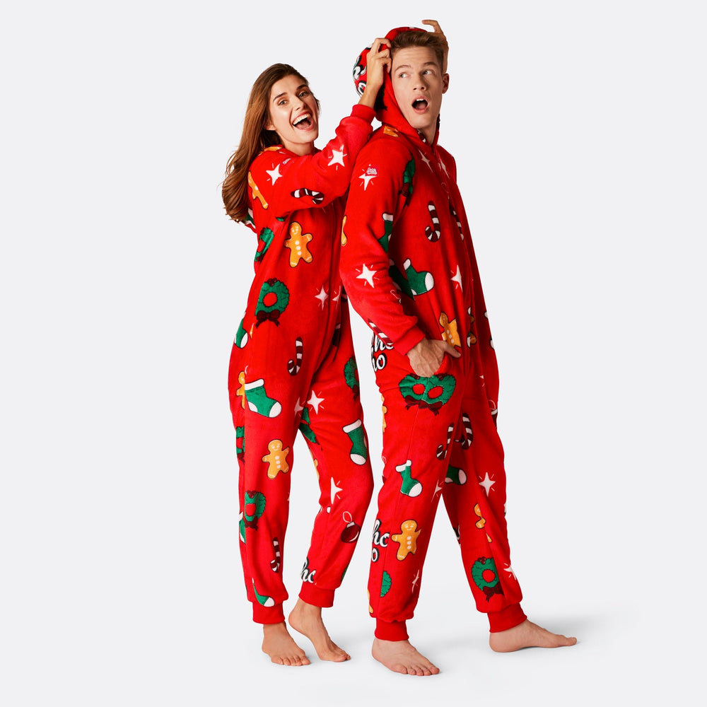 Miesten Punainen Hohoho Onesie