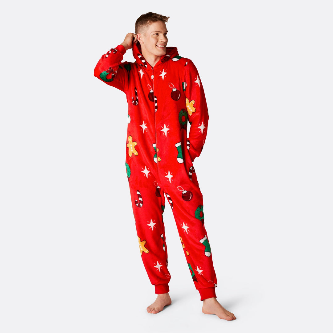 Miesten Punainen Hohoho Onesie