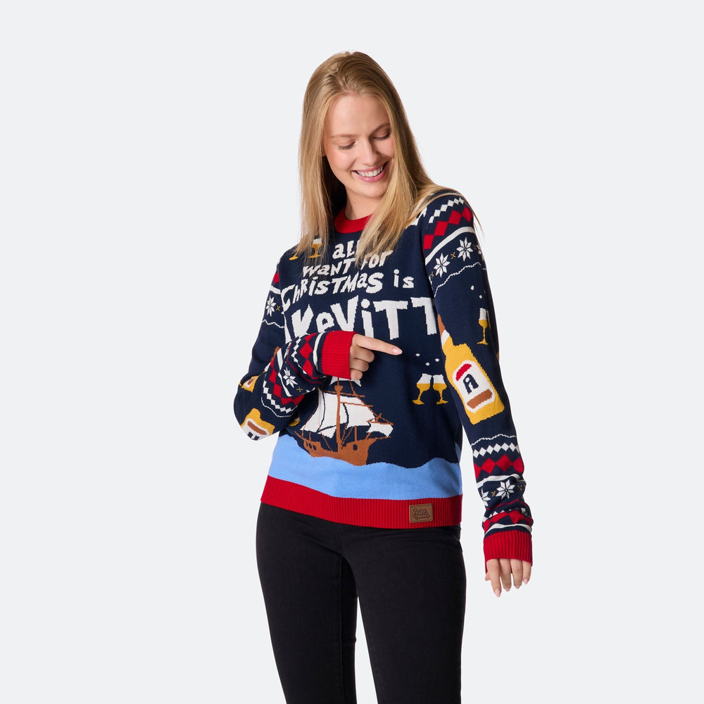 Naisten All I Want for Christmas is Akvaviitti Jouluneule