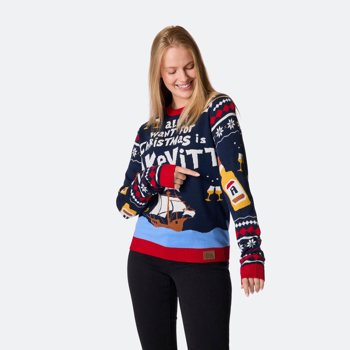 Naisten All I Want for Christmas is Akvaviitti Jouluneule