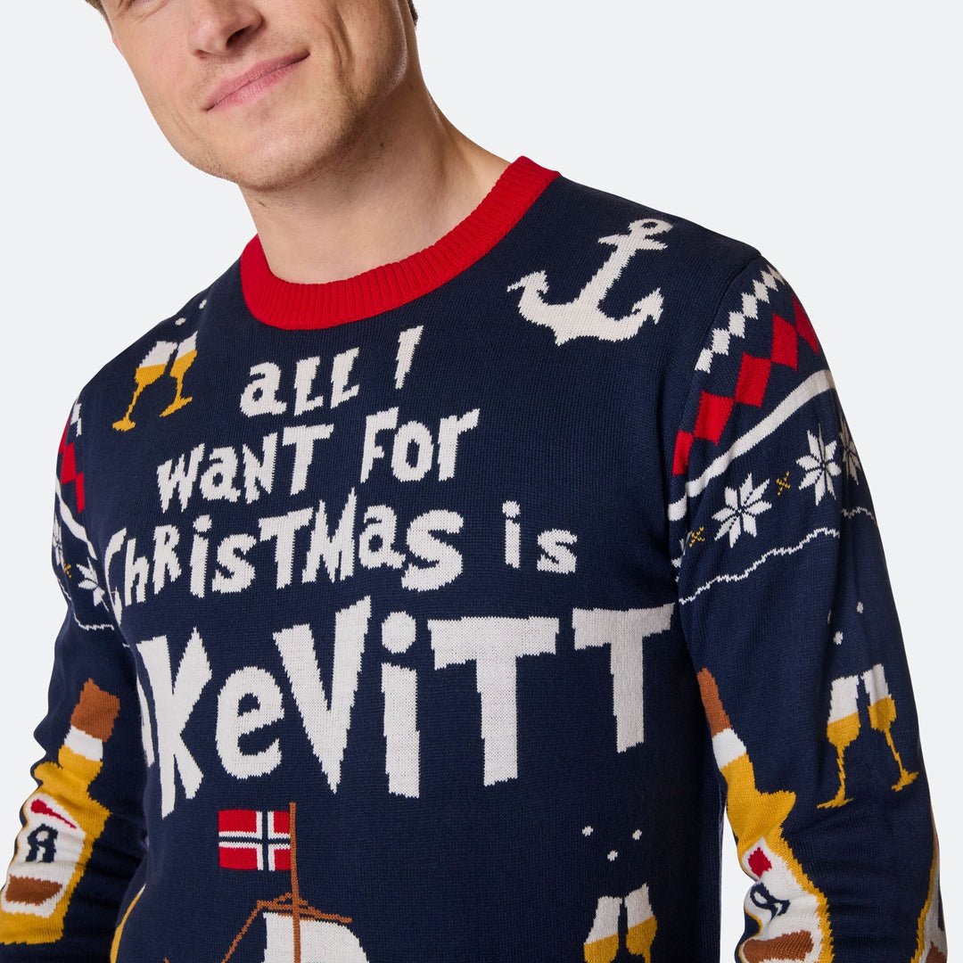 Miesten All I Want for Christmas is Akvaviitti Jouluneule