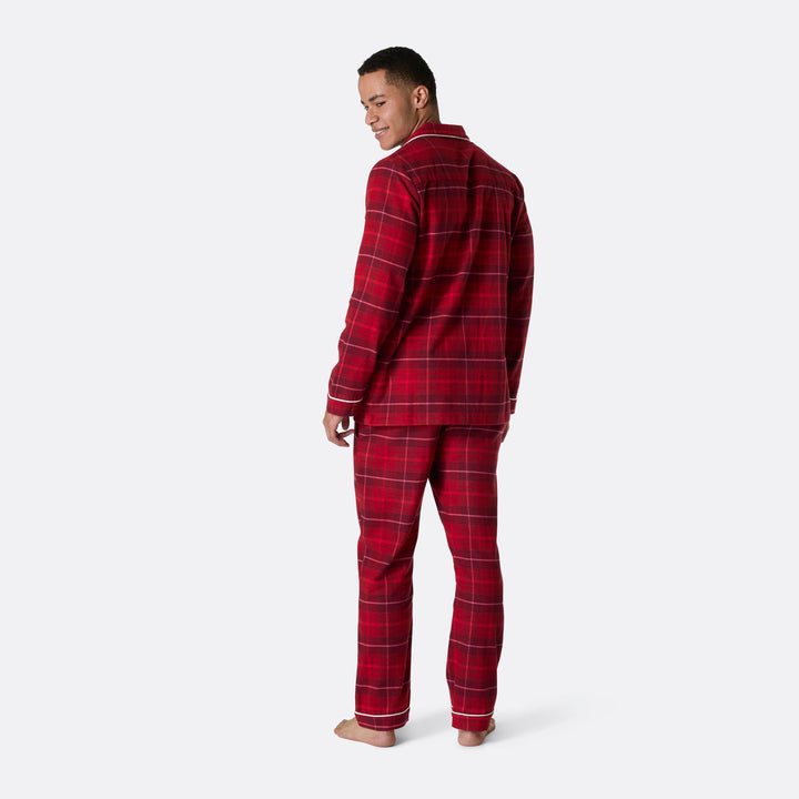 Miesten punainen flanelli joulupyjama