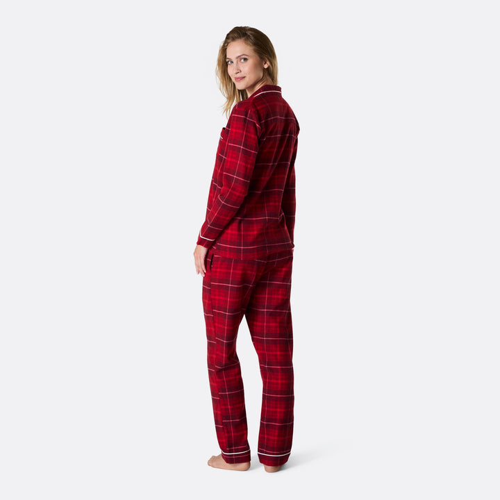 Naisten punainen flanelli joulupyjama