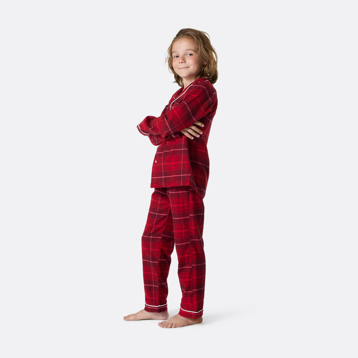 Lasten punainen flanelli joulupyjama