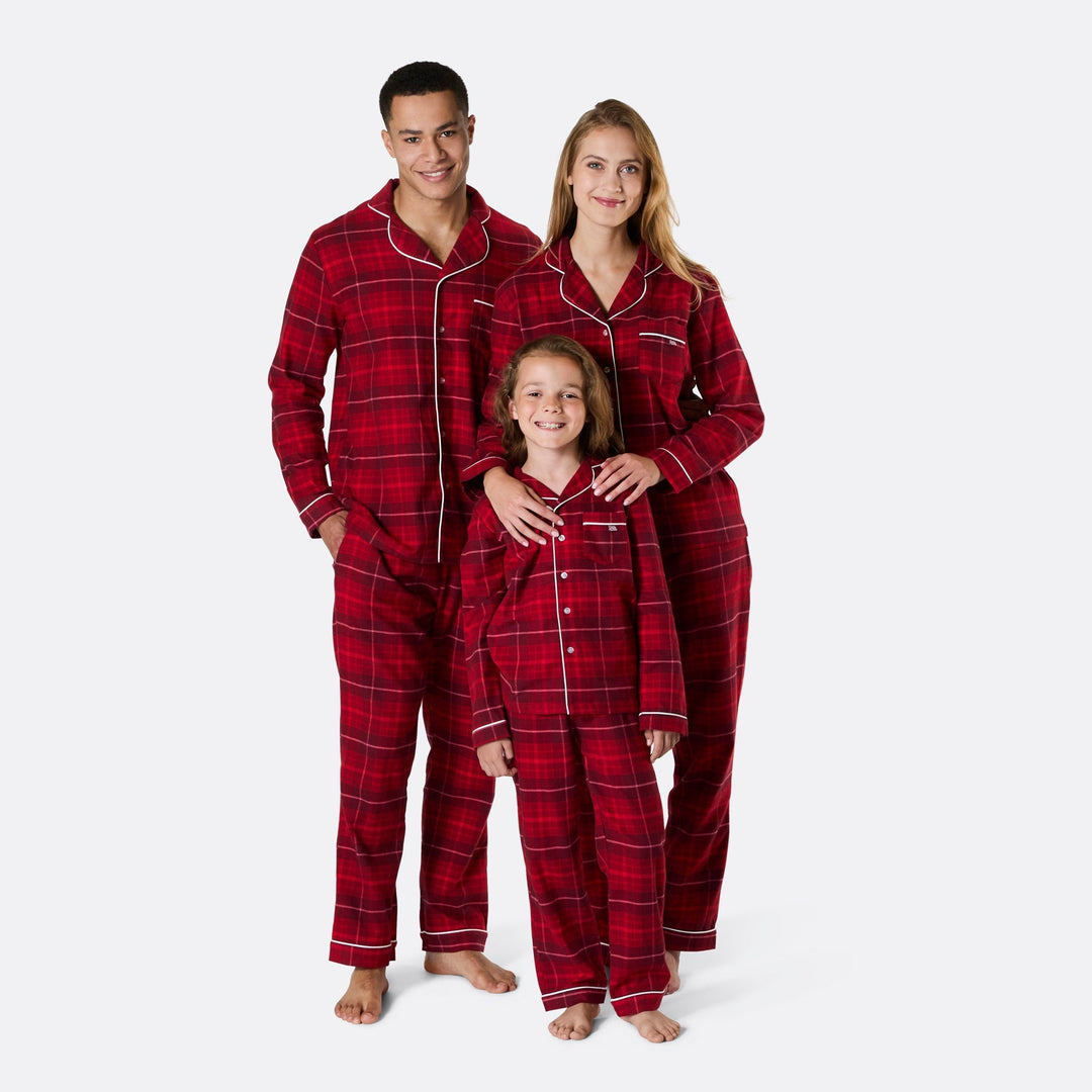 Punainen flanelli Joulupyjamat Perhe