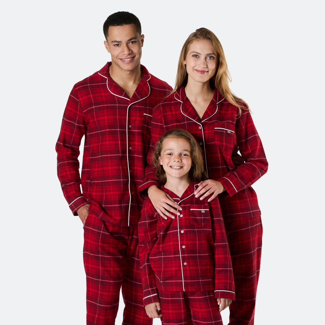 Punainen flanelli Joulupyjamat Perhe