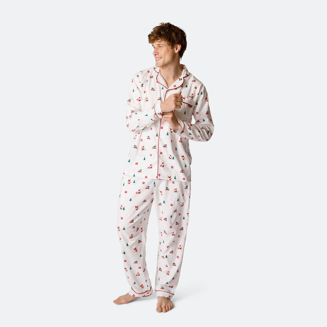 Miesten Mistelinoksa Flanelli Joulupyjama