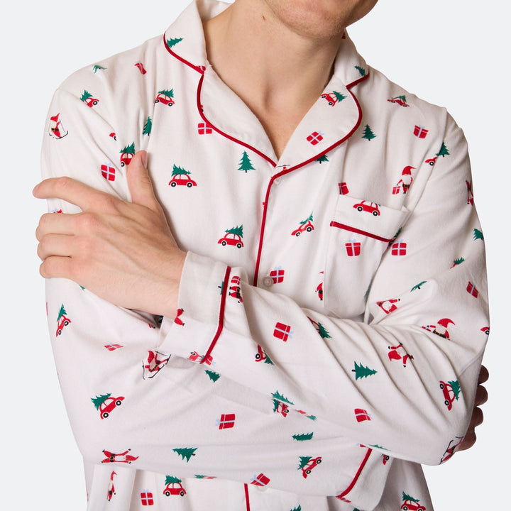 Miesten Mistelinoksa Flanelli Joulupyjama