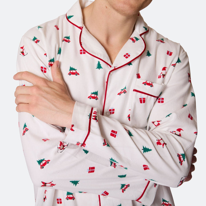 Miesten Mistelinoksa Flanelli Joulupyjama
