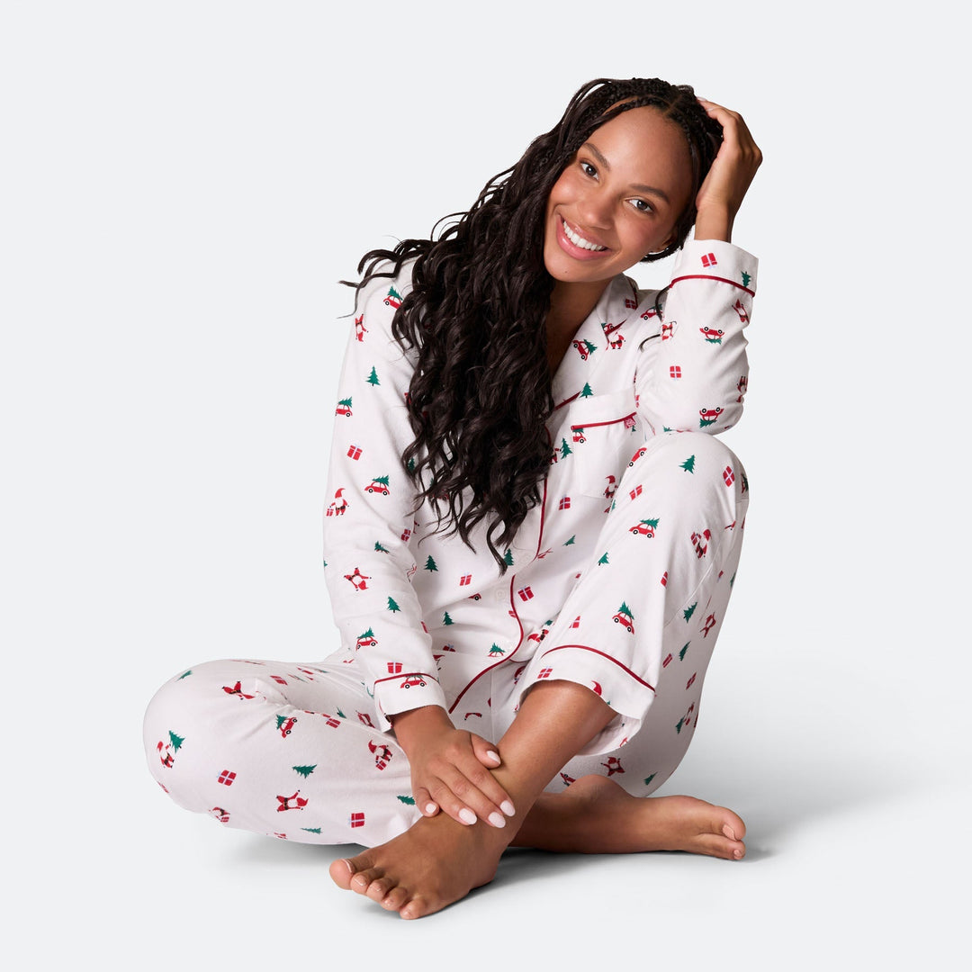 Naisten Mistelinoksa Flanelli Joulupyjama