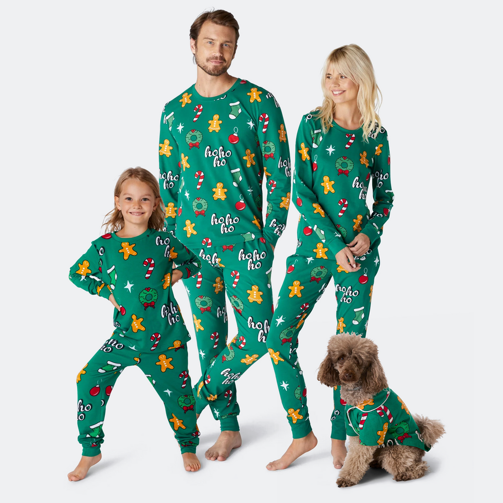 Vihreä Hohoho Joulupyjamat Perhe