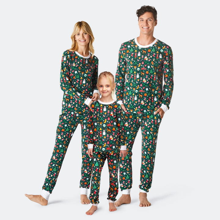 Vihreä Joulu-Unelma Joulupyjamat Perhe