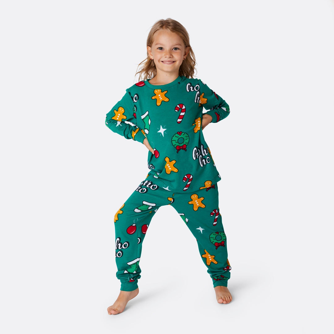 Vihreä Hohoho Joulupyjamat Perhe