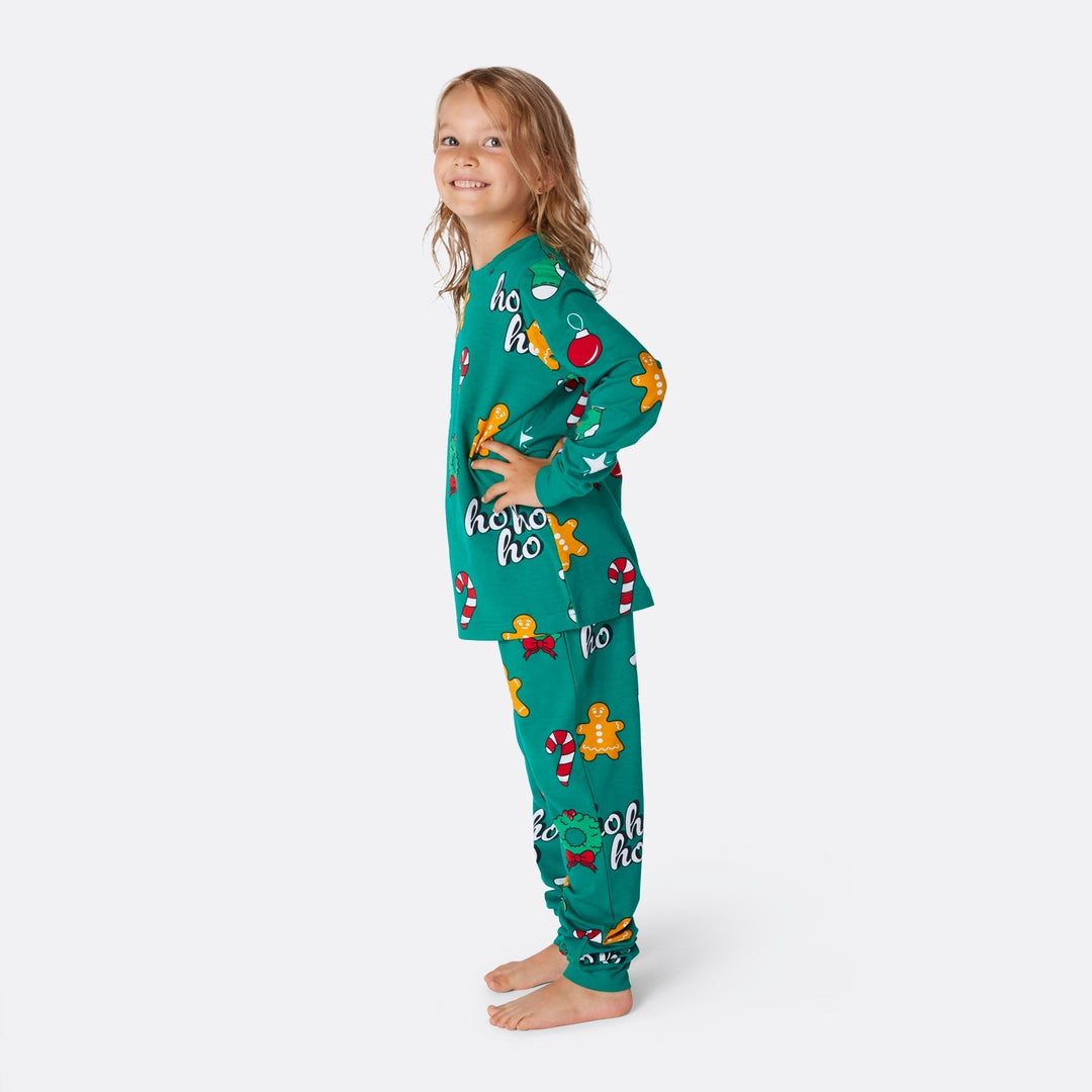 Vihreä Hohoho Joulupyjamat Perhe