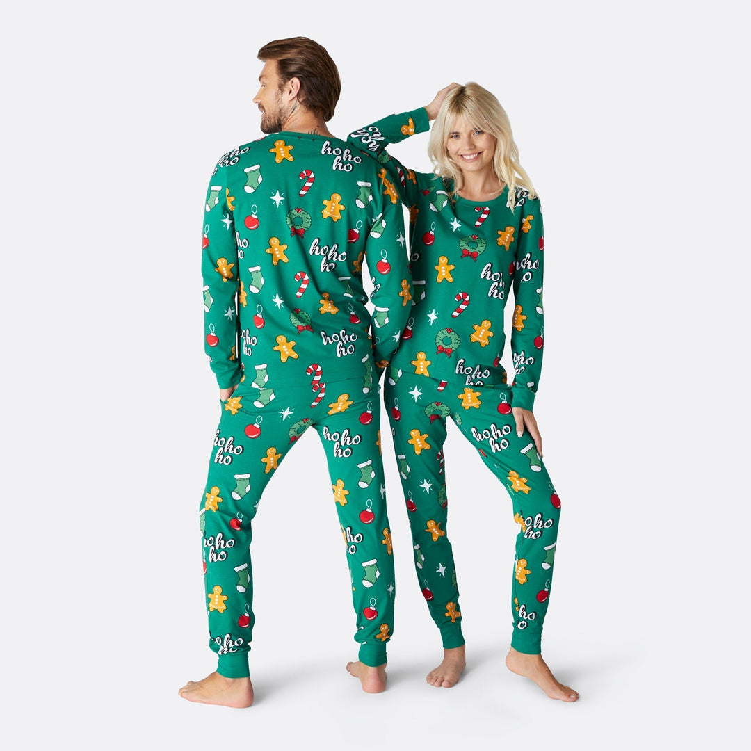 Vihreä Hohoho Joulupyjamat Perhe
