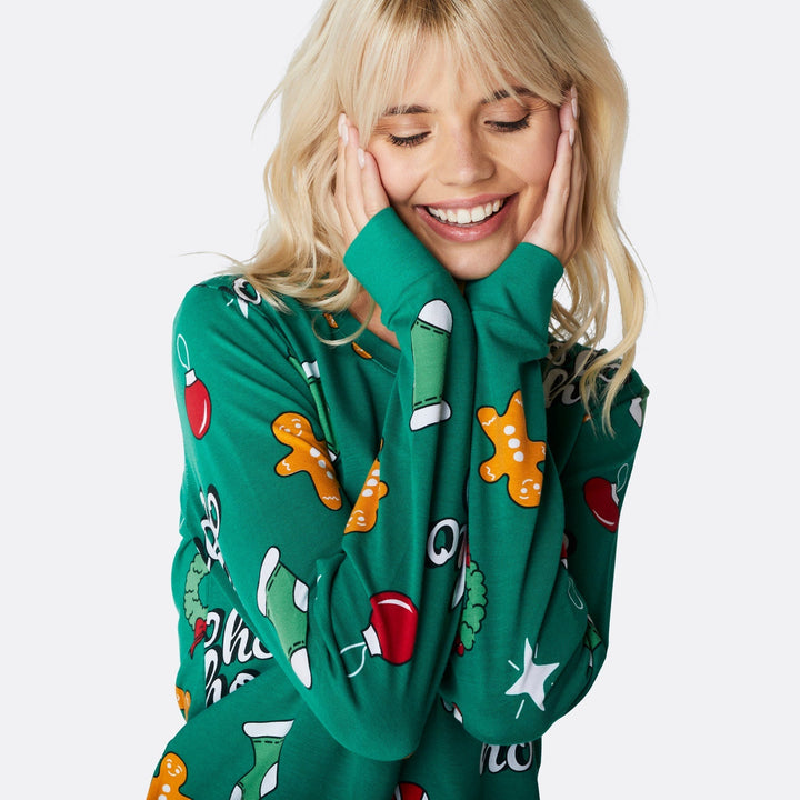 Vihreä Hohoho Joulupyjamat Perhe