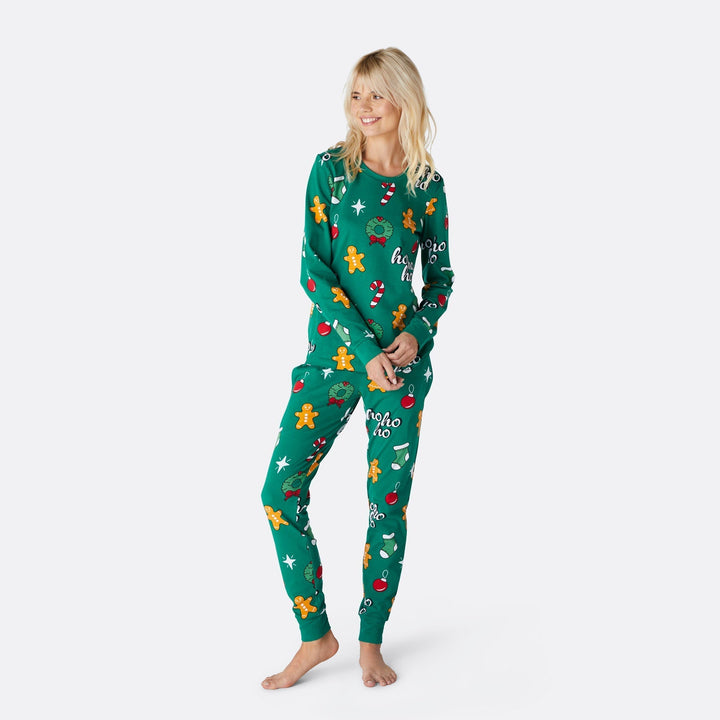 Vihreä Hohoho Joulupyjamat Perhe