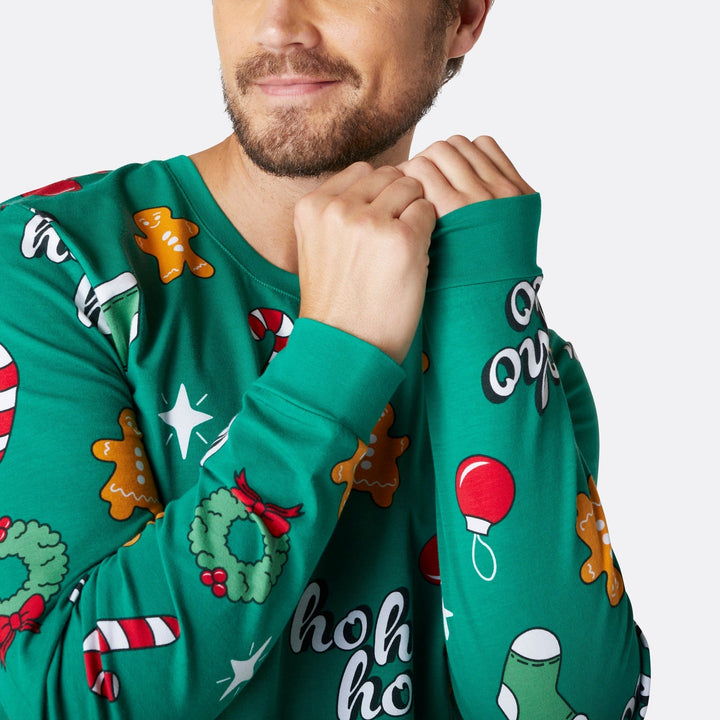 Vihreä Hohoho Joulupyjamat Perhe
