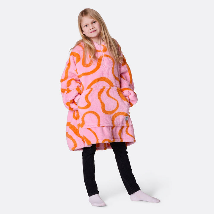Lasten Vaaleanpunainen Aaltoileva Teddy HappyHoodie