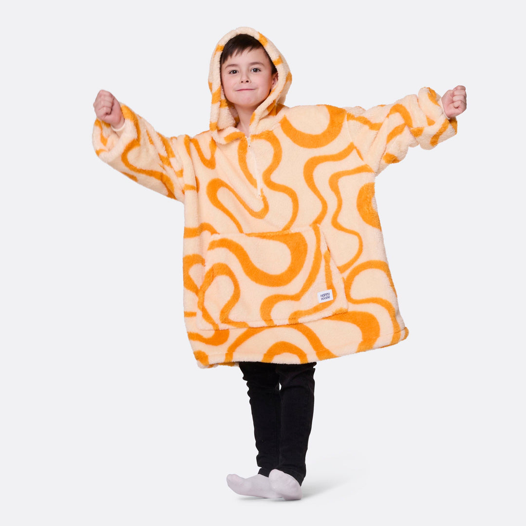 Lasten Keltainen Aaltoileva Teddy HappyHoodie