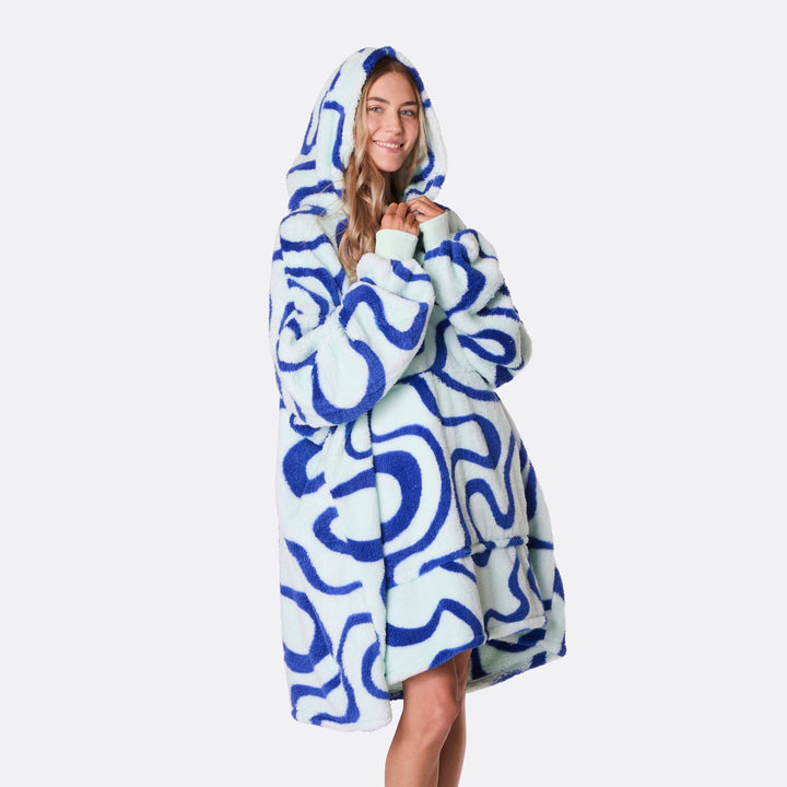 Sininen aaltoileva Teddy HappyHoodie