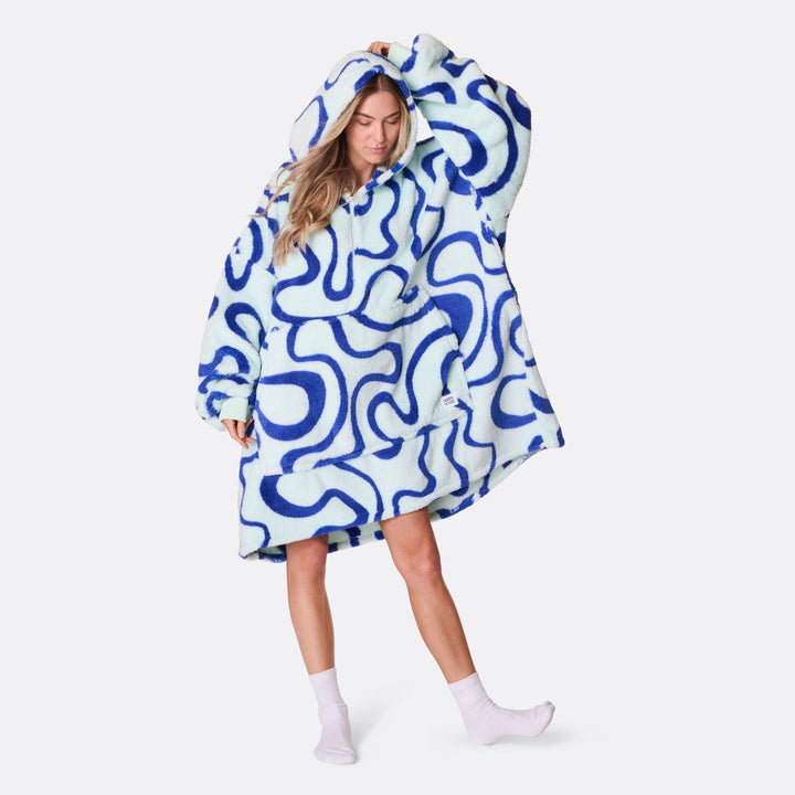 Sininen aaltoileva Teddy HappyHoodie
