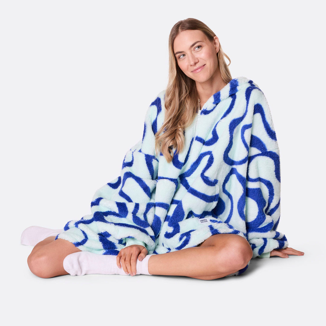 Sininen aaltoileva Teddy HappyHoodie