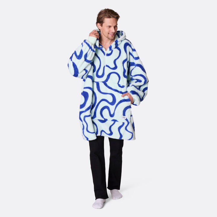 Sininen aaltoileva Teddy HappyHoodie