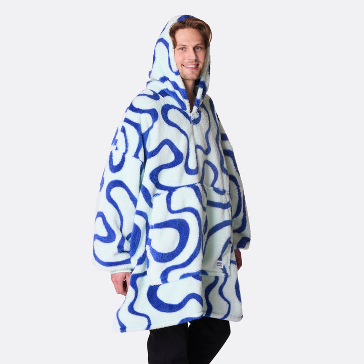 Sininen aaltoileva Teddy HappyHoodie
