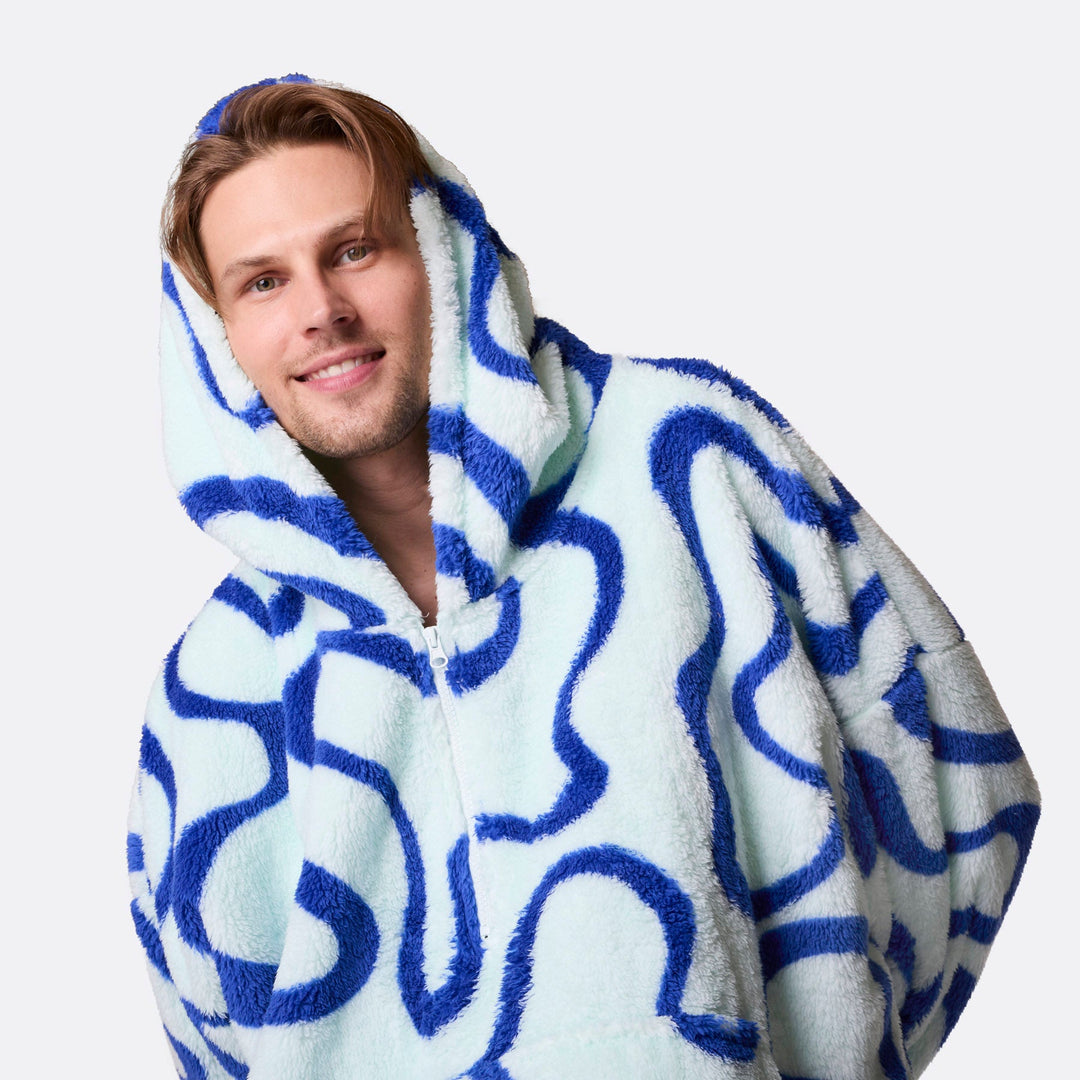 Sininen aaltoileva Teddy HappyHoodie