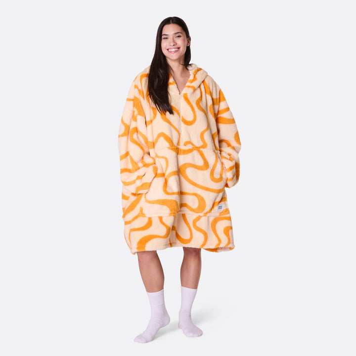 Keltainen aaltoileva Teddy HappyHoodie
