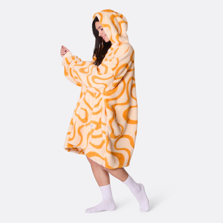 Keltainen aaltoileva Teddy HappyHoodie