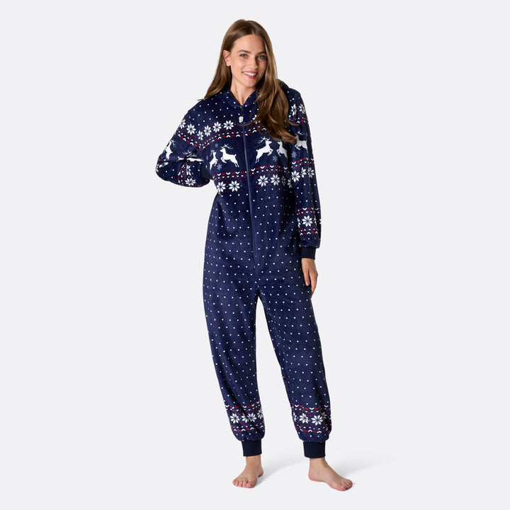 Naisten sininen joulu Onesie