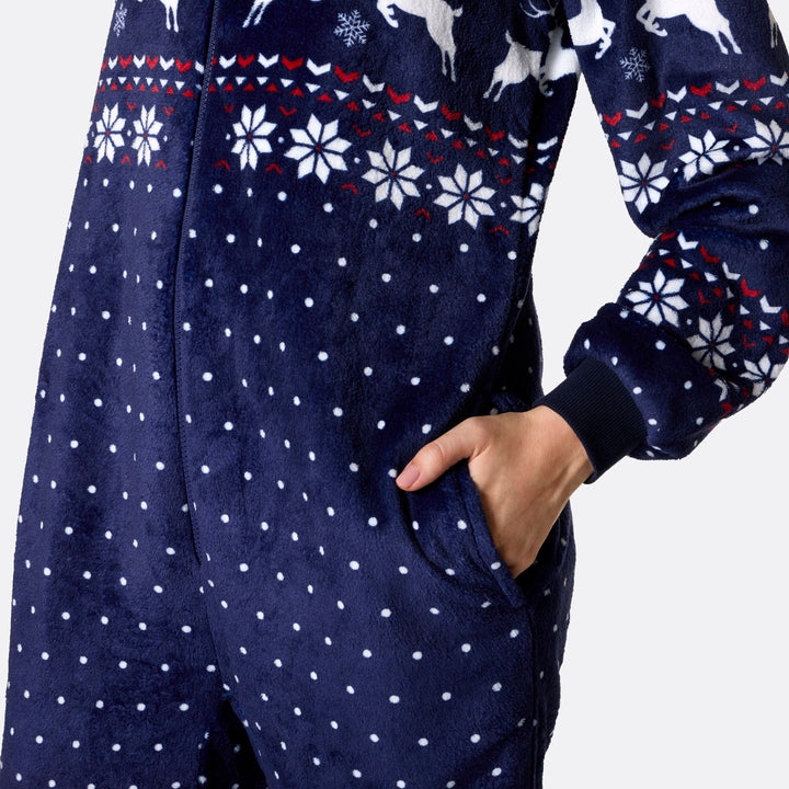 Naisten sininen joulu Onesie