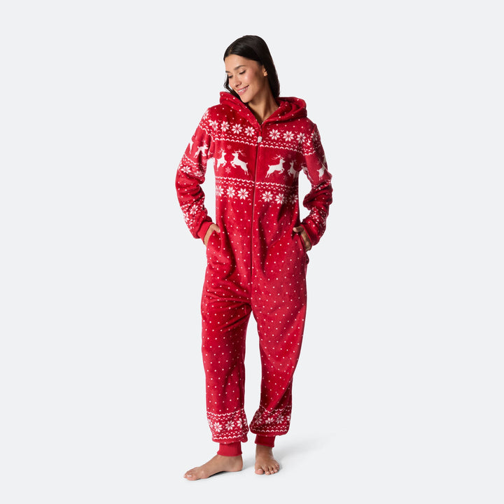 Naisten punainen joulu Onesie