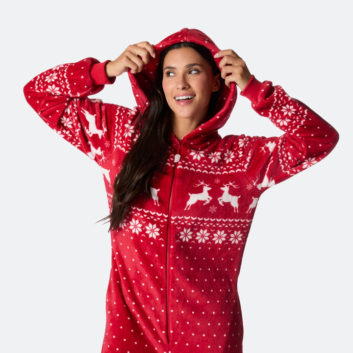 Naisten punainen joulu Onesie