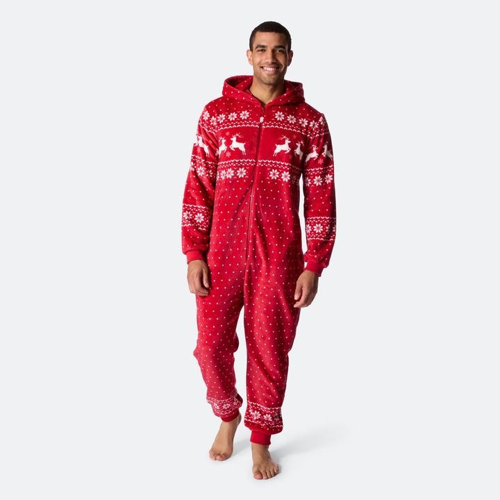Miesten punainen joulu Onesie