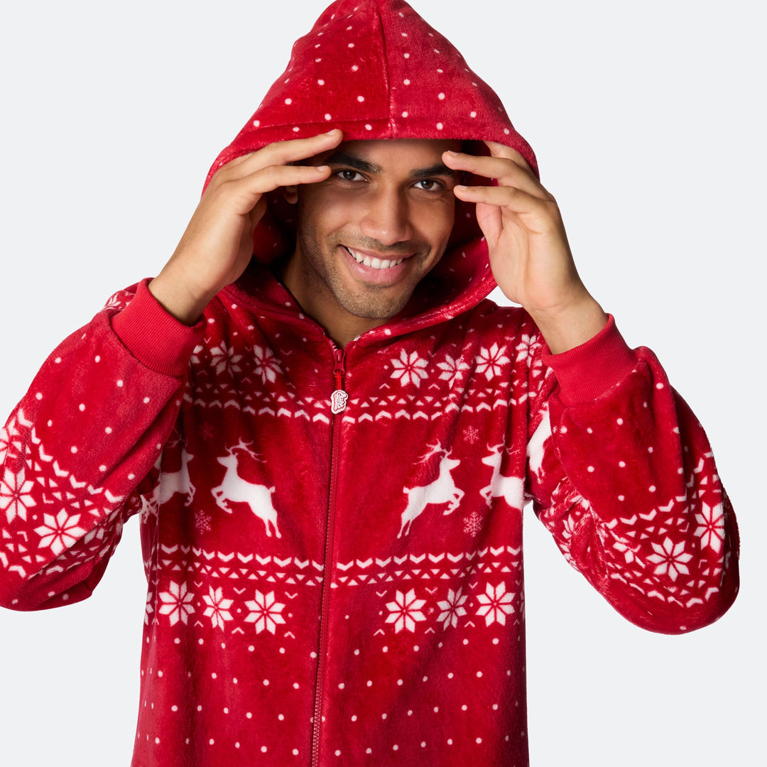 Miesten punainen joulu Onesie