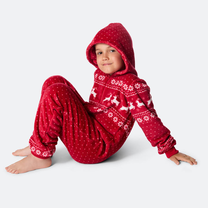 Lasten punainen jouluonesie