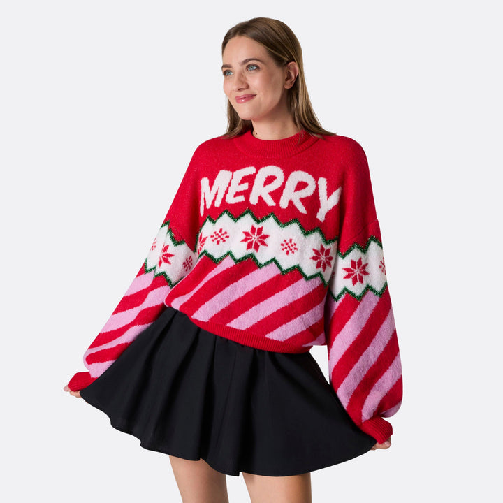 Naisten Merry Xmas Oversized Jouluneule