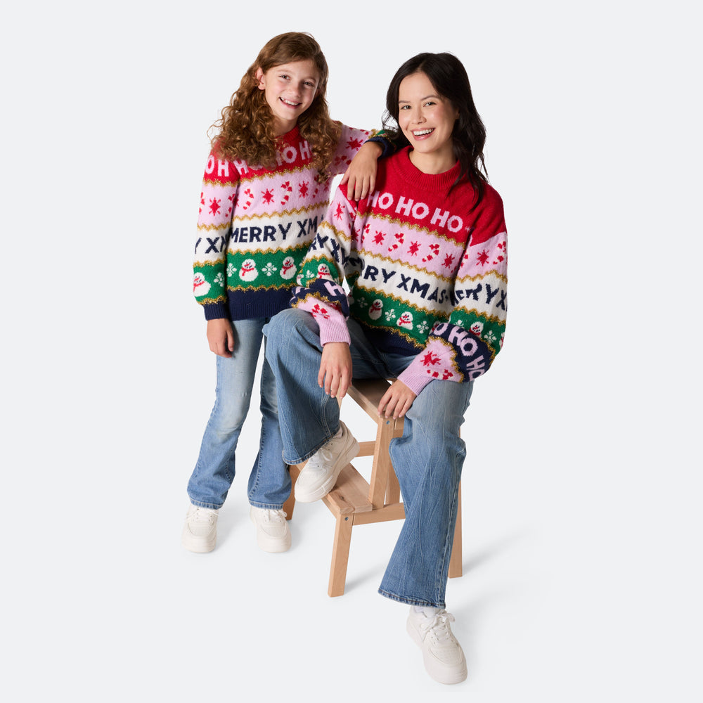 Raidallinen Oversized Jouluneulet Koko Perheelle